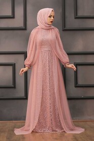  Stylish Dusty Rose Islamic Prom Dress 55190GK - 2