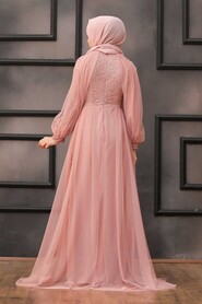  Stylish Dusty Rose Islamic Prom Dress 55190GK - 4