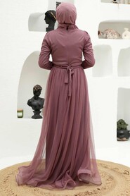  Plus Size Dusty Rose Muslim Dress 56641GK - 2