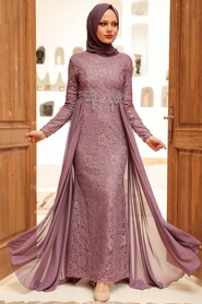  Stylish Dusty Rose Hijab Wedding Gown 9105GK - 2
