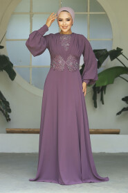  Elegant Dusty Rose Islamic Wedding Dress 9118GK - 2