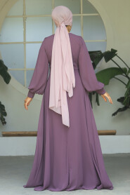  Elegant Dusty Rose Islamic Wedding Dress 9118GK - 3