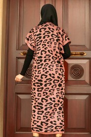Dusty Rose Hijab Knitear Suit Dress 3192GK - 2