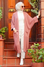 Dusty Rose Hijab Knitwear Cardigan 4182GK - 3