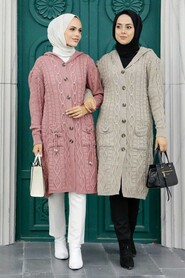 Dusty Rose Hijab Knitwear Cardigan 70020GK - 4