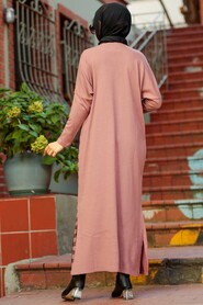Dusty Rose Hijab Knitwear Dress 30503GK - 2