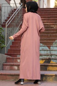 Dusty Rose Hijab Knitwear Dress 3051GK - 2