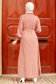 Dusty Rose Hijab Knitwear Dress 3135GK - 4
