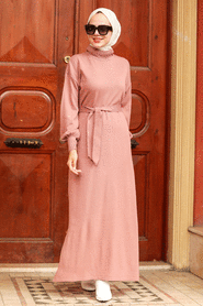 Dusty Rose Hijab Knitwear Dress 3135GK - 1