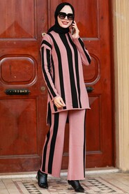 Dusty Rose Hijab Knitwear Suit Dress 3153GK - 1