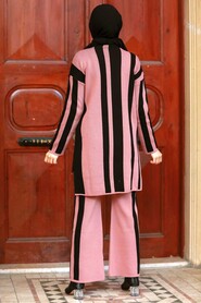 Dusty Rose Hijab Knitwear Suit Dress 3153GK - 2