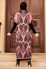 Dusty Rose Hijab Knitwear Suit Dress 3178GK - 2