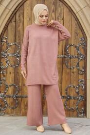 Dusty Rose Hijab Knitwear Suit Dress 4052GK - 2