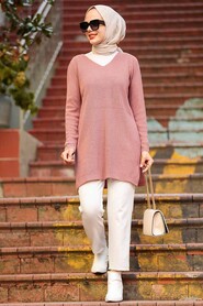 Dusty Rose Hijab Knitwear Tunic 18120GK - 1