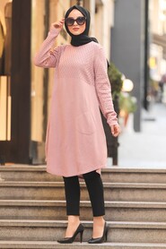 Dusty Rose Hijab Knitwear Tunic 1964GK - 1