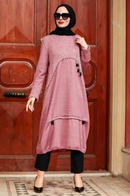 Dusty Rose Hijab Knitwear Tunic 30641GK - 1