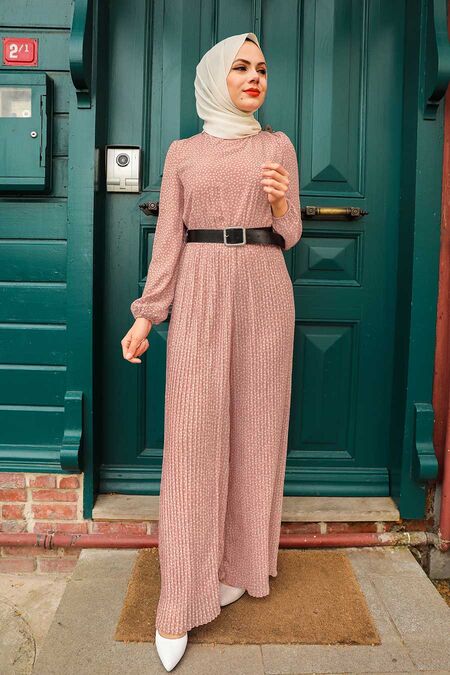 Dusty Rose Hijab Overalls 2896GK - NEVA STYLE