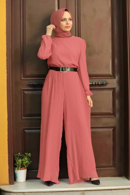 Dusty Rose Hijab Overalls 2897GK - NEVA STYLE