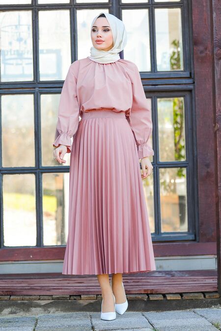 Dusty Rose Hijab Skirt 20511GK - NEVA STYLE