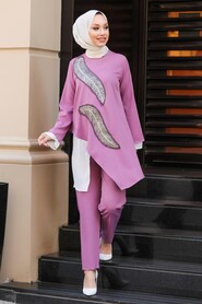 Dusty Rose Hijab Suit Dress 10332GK - 1