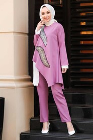 Dusty Rose Hijab Suit Dress 10332GK - 3
