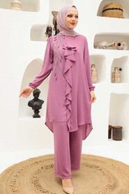 Dusty Rose Hijab Suit Dress 12510GK - 1