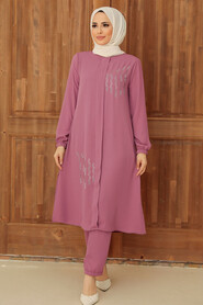 Dusty Rose Hijab Suit Dress 13090GK - 1