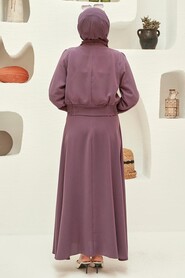 Dusty Rose Hijab Suit Dress 15060GK - 3