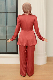 Dusty Rose Hijab Suit Dress 3457GK - 2