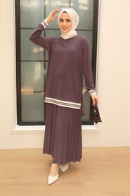 Dusty Rose Hijab Suit Dress 50301GK - 2