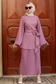 Dusty Rose Hijab Suit Dress 51810GK - 1