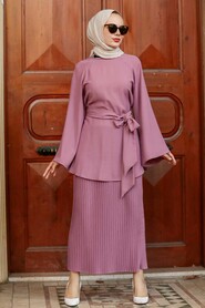 Dusty Rose Hijab Suit Dress 51810GK - 2