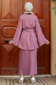 Dusty Rose Hijab Suit Dress 51810GK - 3