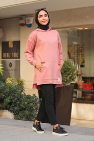 Dusty Rose Hijab Sweatshirt 1596GK - 1