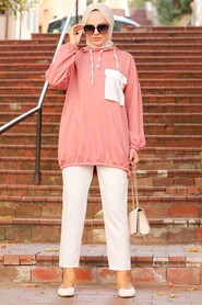 Dusty Rose Hijab Sweatshirt & Tunic 6328GK - 1