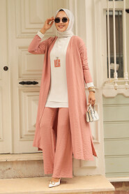 Dusty Rose Hijab Triple Suit 5223GK - 1