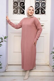 Dusty Rose Knit Modest Dress 27504GK - 1