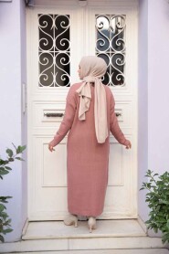 Dusty Rose Knit Modest Dress 27504GK - 3