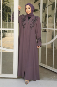 Dusty Rose Modest Abaya For Women 29107GK - 1