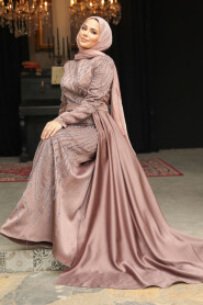 Dusty Rose Modest Bridesmaid Dress 45621GK - 1