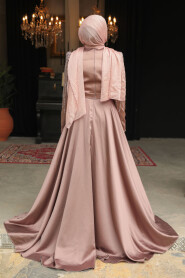 Dusty Rose Modest Bridesmaid Dress 45621GK - 4