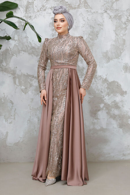 Dusty Rose Modest Bridesmaid Dress 4724GK - NEVA STYLE