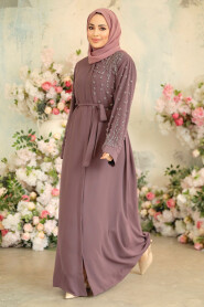 Dusty Rose Modest Dubai Abaya 29101GK - 2