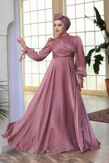 Dusty Rose Modest Evening Gown 4823GK - NEVA STYLE