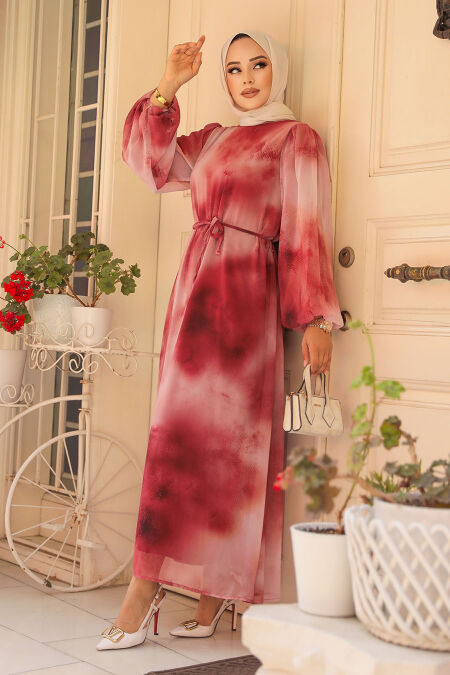 Dusty Rose Modest Long Dress 60992GK - NEVA STYLE