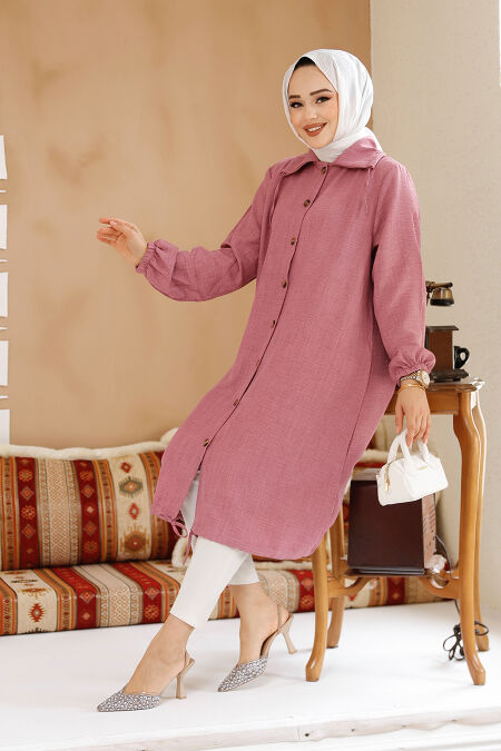 Dusty Rose Modest Plus Size Tunic 70881GK - NEVA STYLE