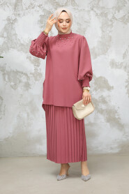 Dusty Rose Plus Size Skirted Dual Suit 10991GK - 3