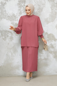 Dusty Rose Plus Size Skirted Dual Suit 10991GK 