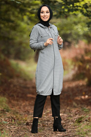Ecru Hijab Coat 503E - 1