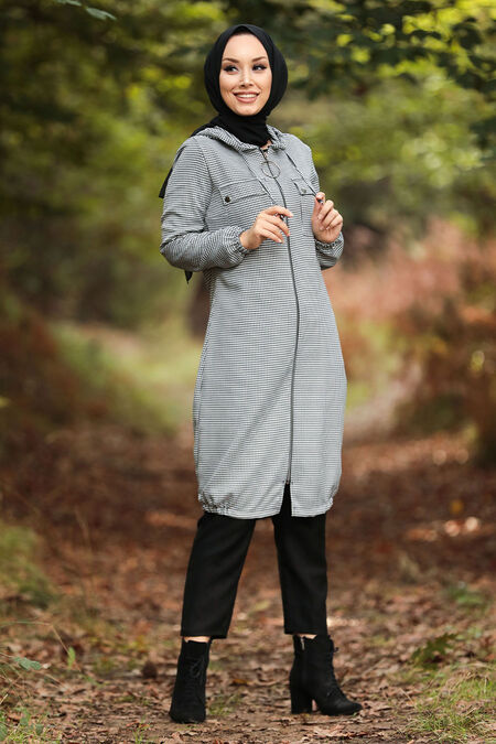 Ecru Hijab Coat 503E - NEVA STYLE